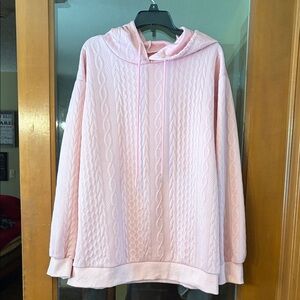 Women’s Pink Cable Knit Hoodie Size 0xl